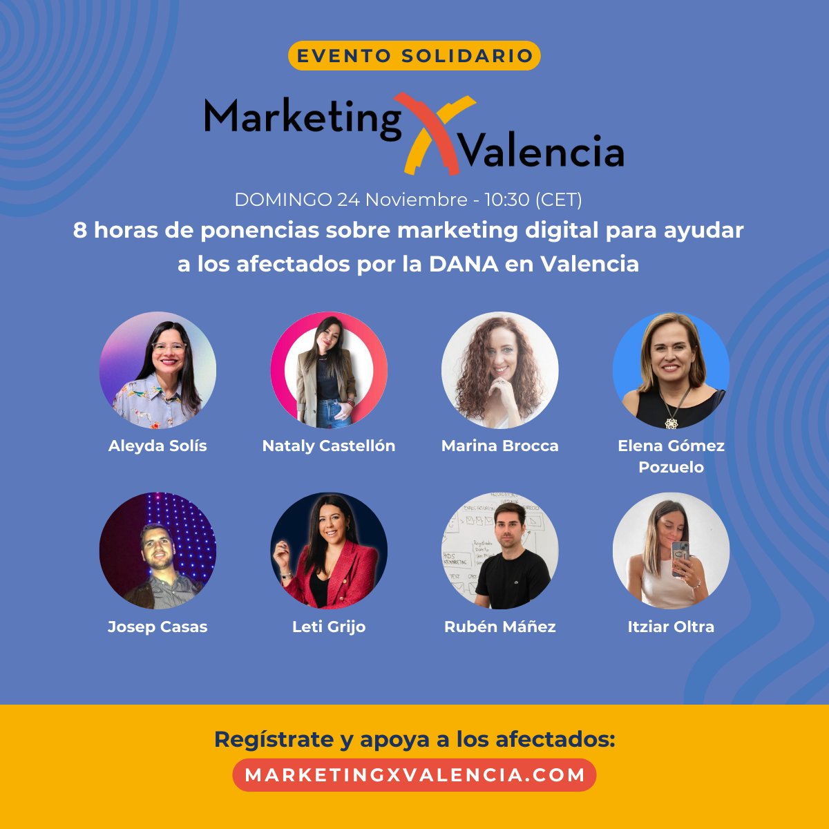 carlotagalvan's tweet photo. Me dice @jordiobdotcom que nunca había organizado ningún evento...pues menos mal. Se le está dando a las mil maravillas organizarnos a todos. No os perdáis el 24N de 10 a 18.30 todas las ponencias con el objetivo de recaudar dinero para reconstruir #Valencia 
Muchas gracias a los patros y colaboradores que se han implicado.
#MarketingxValencia
📲Enlace del evento en el primer tuit
📲Enlace de gofundme en el segundo