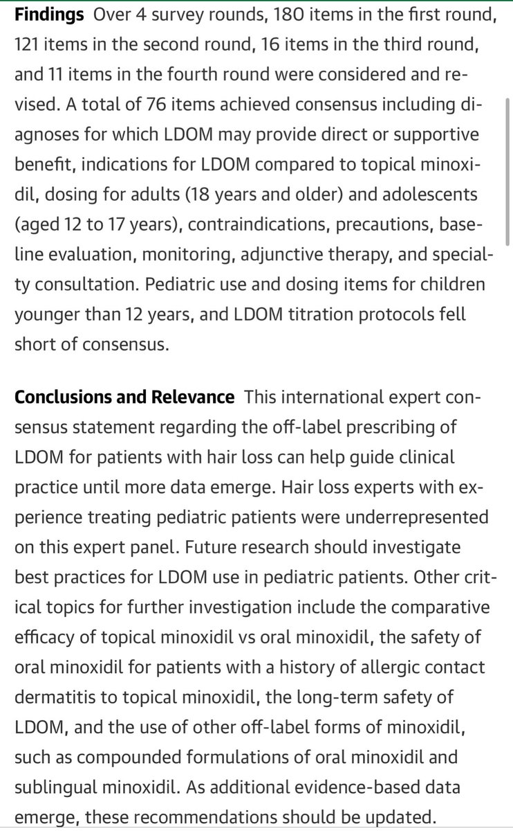 Dmitri Wall (@dmitriwall) on Twitter photo Low-dose oral minoxidil #LDOM best practice recommendations in hair loss patients
jamanetwork.com/journals/jamad…
Honoured to contribute to this international, expert consensus eDelphi published in <a href="/JAMADerm/">JAMA Dermatology</a>
#alopecia <a href="/HRBRDublin/">Hair Restoration Blackrock (HRBR)</a> <a href="/NekiMeah/">Nekma Meah</a> <a href="/SinclairDerm/">Sinclair Dermatology</a> <a href="/Brett_King_/">Brett King, MD, PhD</a> <a href="/dermdoctorbritt/">Britt Craiglow, MD</a> Low-dose oral minoxidil #LDOM best practice recommendations in hair loss patients
jamanetwork.com/journals/jamad…
Honoured to contribute to this international, expert consensus eDelphi published in <a href="/JAMADerm/">JAMA Dermatology</a>
#alopecia <a href="/HRBRDublin/">Hair Restoration Blackrock (HRBR)</a> <a href="/NekiMeah/">Nekma Meah</a> <a href="/SinclairDerm/">Sinclair Dermatology</a> <a href="/Brett_King_/">Brett King, MD, PhD</a> <a href="/dermdoctorbritt/">Britt Craiglow, MD</a>