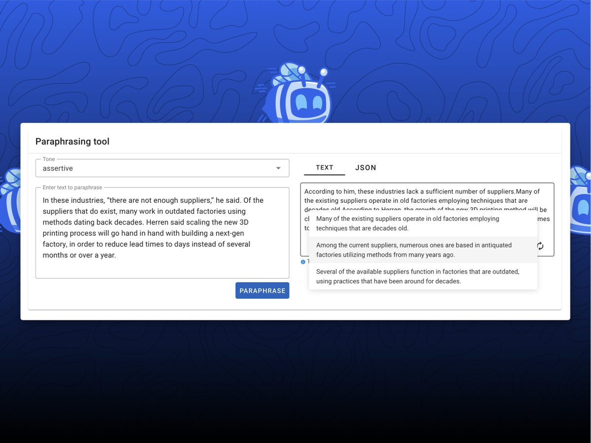 tinq_ai's tweet photo. Due to popular demands from current users, we brought back the multi-select paraphrasing tool.

This feature generates sentence-based paraphrases rather than rewriting the entire text, offering greater control and more options. https://t.co/Xzqdmq4CgI