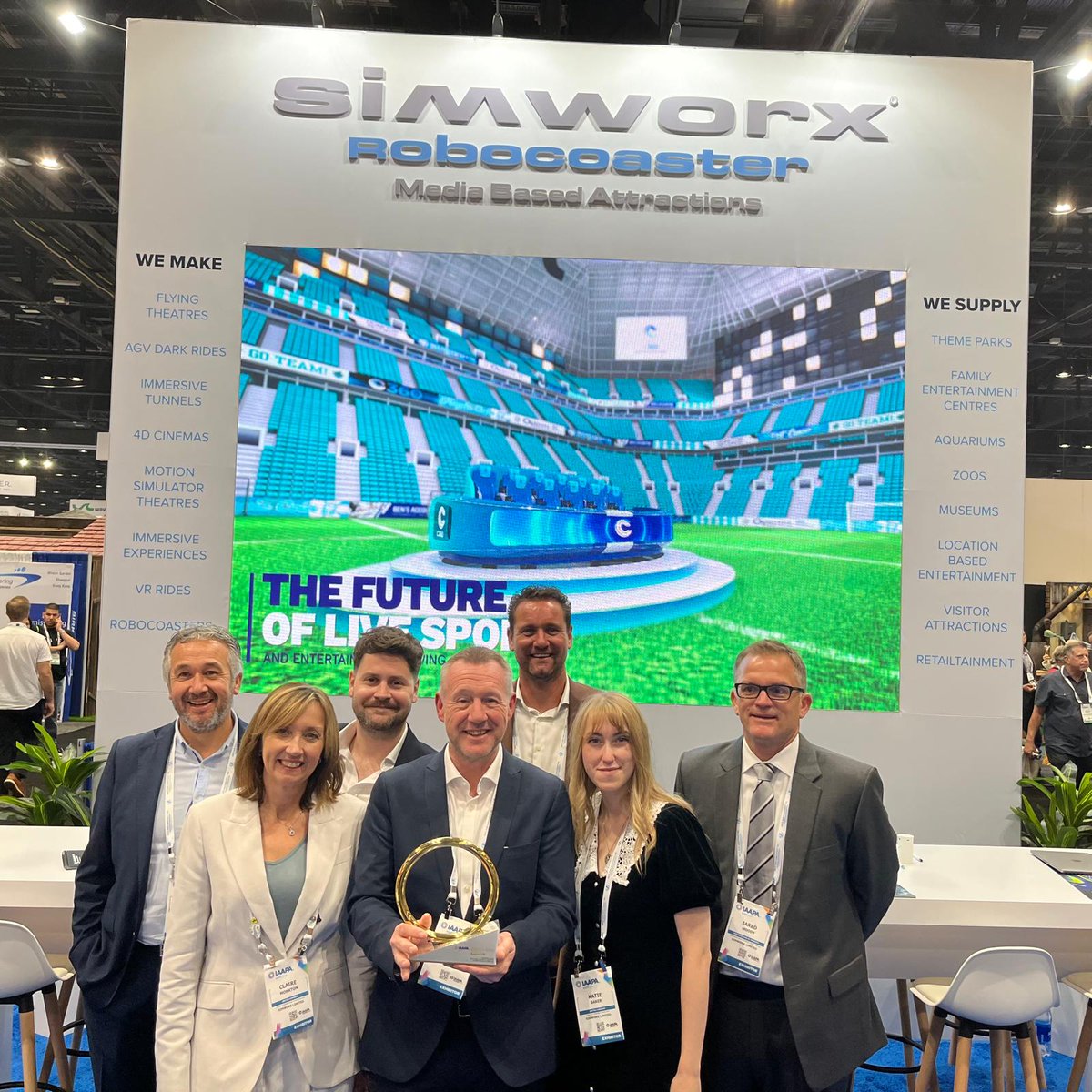 We are thrilled to win an IAAPA Brass Ring Award for the C360 Stadium Pods, in the Best New Product Concept category 🏆 Thank you to IAAPA Committee. 

To know more, please drop by booth 2067 or check out our website: loom.ly/ju9Yy3Q
 #iaapa2024 #brassring