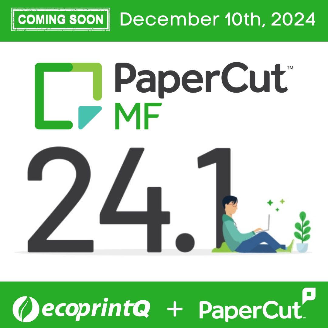 ecoprintQ's tweet photo. Big news! PaperCut MF 24.1 General Availability arrives on December 10th, 2024!

Here's what's in store: #ScanReporting #ScanArchiving #PrintDeploy &amp; #VDI #WindowsProtectedPrint #Support &amp; more!

Don’t wait— Explore the details here: https://t.co/qSrexSWLi0

#PaperCutMF https://t.co/Ryih1Jr8jv