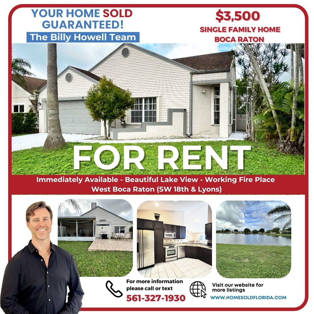 HowellREgroup's tweet photo. 🌟 $3,500 / 3BR - 2009ft² - Boca Raton Single-Family Home w/ Lake View 🌟
📍 Floralwood, Boca Raton, FL 33433
Beautiful Lake Views!
Discover your dream home in the family-friendly Trends of Boca Raton community. https://t.co/vriCiZHy22