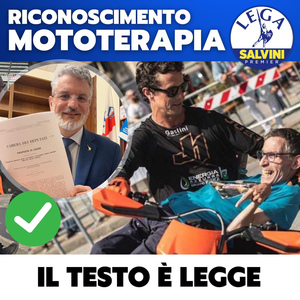 🔵 #Riconoscimento #Mototerapia, Approvata Pazienti hanno bisogno di cure ma anche di #emozioni e #sorrisi 
Abbiamo messo un altro mattoncino per dare la possibilità ai pazienti con disabilità di poter provare emozioni e  attimi di serenità che può far bene alla salute.