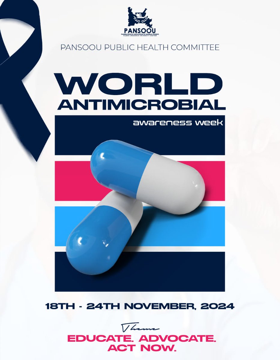 PANSOOU's tweet photo. WORLD ANTIMICROBIAL AWARENESS WEEK
THEME:EDUCATE ADVOCATE ACT NOW
#AMR #AntimicrobialAwarenessWeek https://t.co/vlqSWF3QrW