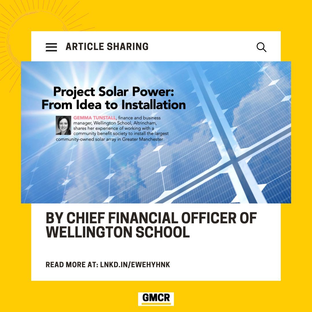 Great article by the Chief Financial Officer of Wellington School @Wellytimp about her experience working with GMCR and advocating for other schools to choose community energy. 

Great climate leadership from the team at Wellington once again 👏

buff.ly/3UWSkRv 
@edexec