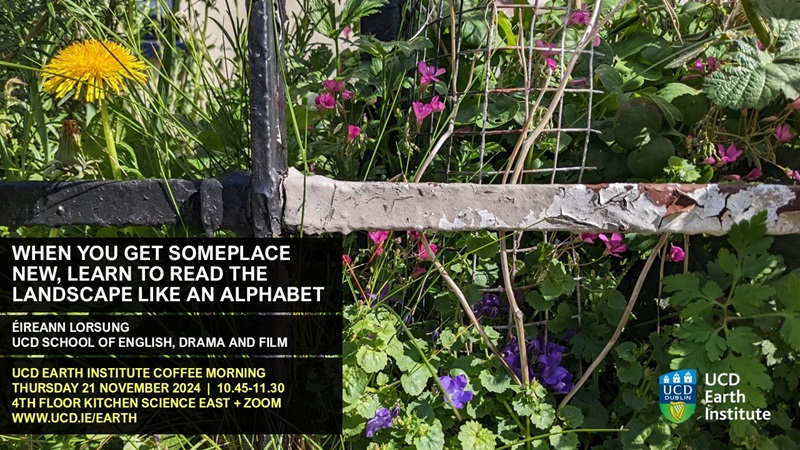 UCD Earth Institute (@ucdearth) on Twitter photo 📢 *Tomo's* coffee morning talk: Éireann Lorsung <a href="/UCD_English/">UCD English Studies</a> explores ecological awareness of minute phenomena, poetry + ecological, institutional, disciplinary + national belonging
📅 Thurs 21 Nov 10.45am
📍 4th floor kitchen Science East + Zoom
🔗 ucd.ie/earth/newseven… 📢 *Tomo's* coffee morning talk: Éireann Lorsung <a href="/UCD_English/">UCD English Studies</a> explores ecological awareness of minute phenomena, poetry + ecological, institutional, disciplinary + national belonging
📅 Thurs 21 Nov 10.45am
📍 4th floor kitchen Science East + Zoom
🔗 ucd.ie/earth/newseven…