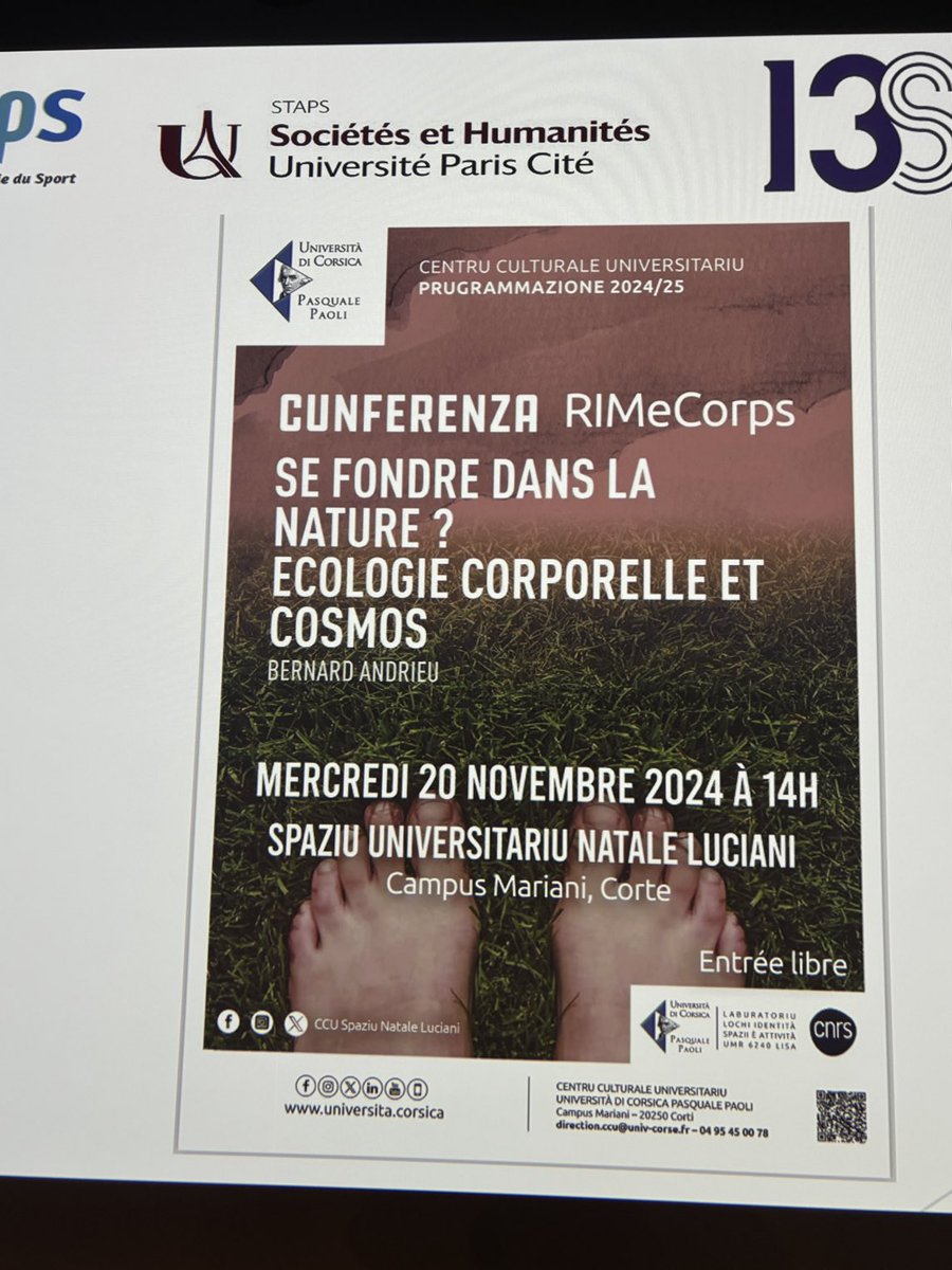 bandrieu59's tweet photo. À la conférence avec ⁦@DaviaBenedetti⁩ ⁦@UnivCorse⁩ ⁦@univ_paris_cite⁩ ⁦@Labo_I3SP⁩ ⁦@SFrPS⁩ ⁦@EditionsLiber⁩ @vrin ⁦@C3dStaps⁩ https://t.co/G24LqeUD45