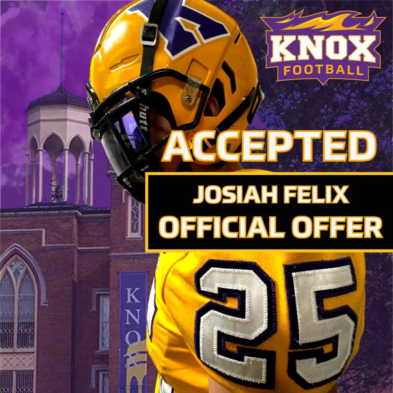 Josiah Felix (@josiahfelix2025) on Twitter photo #AGTG After a great conversation with <a href="/CoachDoughtyp/">Peyton Doughty</a> I am blessed to review my 8th offer from Knox College! 🟣🟡
<a href="/CoachWillits/">Aaron Willits '08</a> <a href="/Coach_Bontrager/">Seth Bontrager</a> <a href="/CoachJVerduin/">Jacob Verduin ‘23</a> <a href="/FB_KnoxCollege/">Knox College Football</a>
<a href="/FballPhn/">Port Huron Northern Huskies Football</a> <a href="/Brucejo26064403/">Bruce fennell ( CoachJones)</a> <a href="/fletch_09/">CoachFletch</a> <a href="/mistahvattah/">Vatt3r</a> #AGTG After a great conversation with <a href="/CoachDoughtyp/">Peyton Doughty</a> I am blessed to review my 8th offer from Knox College! 🟣🟡
<a href="/CoachWillits/">Aaron Willits '08</a> <a href="/Coach_Bontrager/">Seth Bontrager</a> <a href="/CoachJVerduin/">Jacob Verduin ‘23</a> <a href="/FB_KnoxCollege/">Knox College Football</a>
<a href="/FballPhn/">Port Huron Northern Huskies Football</a> <a href="/Brucejo26064403/">Bruce fennell ( CoachJones)</a> <a href="/fletch_09/">CoachFletch</a> <a href="/mistahvattah/">Vatt3r</a>