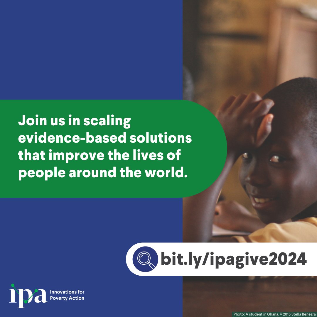 Innovations for Poverty Action (@poverty_action) on Twitter photo Happy World Children’s Day! 
Nine out of 10 children in sub-Saharan Africa can’t read or do basic math by age 10–the traditional way of teaching isn’t working for many students. In Ghana, Differentiated Learning shows promise in boosting learning outcomes. Support IPA in scaling Happy World Children’s Day! 
Nine out of 10 children in sub-Saharan Africa can’t read or do basic math by age 10–the traditional way of teaching isn’t working for many students. In Ghana, Differentiated Learning shows promise in boosting learning outcomes. Support IPA in scaling