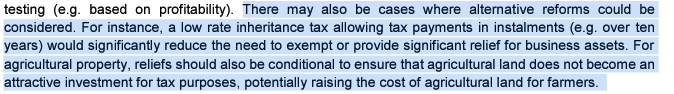 Interesting Inheritance Tax  for farms recommendation from OECD in 2021. 

Paper (p107) highlights other countries' exemption practices. Only 4 out of 38 in OECD fully exempt. 

<a href="/TorstenBell/">Torsten Bell</a> <a href="/DanNeidle/">Dan Neidle</a> <a href="/NFUtweets/">National Farmers' Union</a> 

oecd-ilibrary.org/taxation/inher…