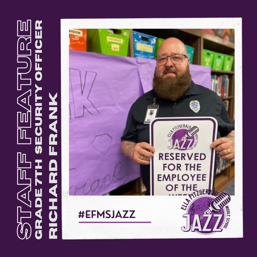 FMSNNPS's tweet image. 🌟 Celebrating Mr. Richard Frank, our Employee of the Week! 🌟 As the 7th Grade Security Officer at EFMS Mr. Frank has ensured safety since 2017. He recently saved a student's life with CPR, showcasing his bravery. We admire his inspiring presence.

#EmployeeOfTheWeek #EFMSJAZZ