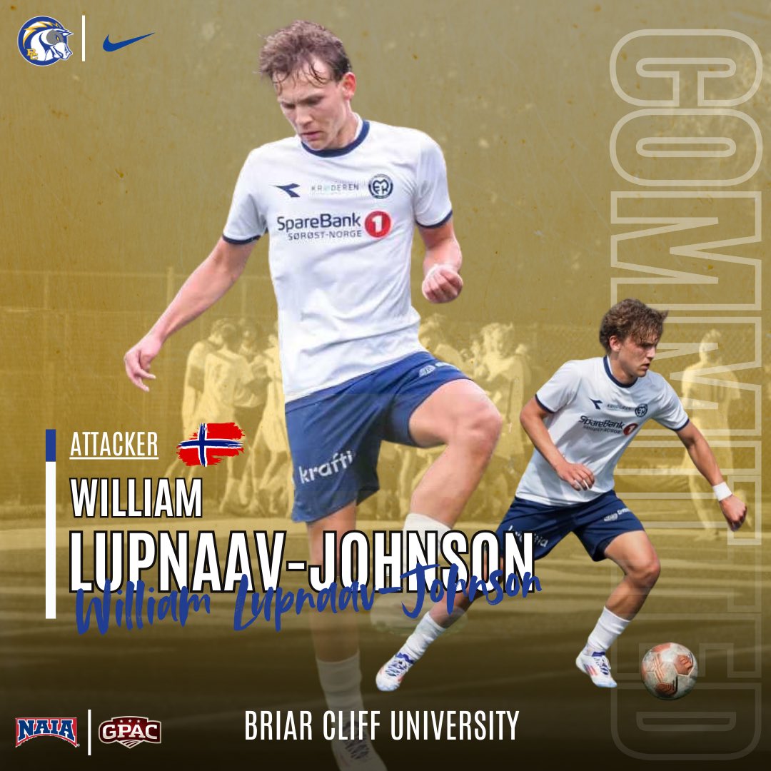 𝓒𝓸𝓶𝓶𝓲𝓽𝓽𝓮𝓭! 📝

William Lupnaav-Johnson has commited to the Chargers! 

William is a winger from Hokksund, Norway. He comes from Modum FK and will join us this spring. We are excited to have William on campus!

Welcome William 🇳🇴⚽️ 

#BattleOn 🐴🔵🟡