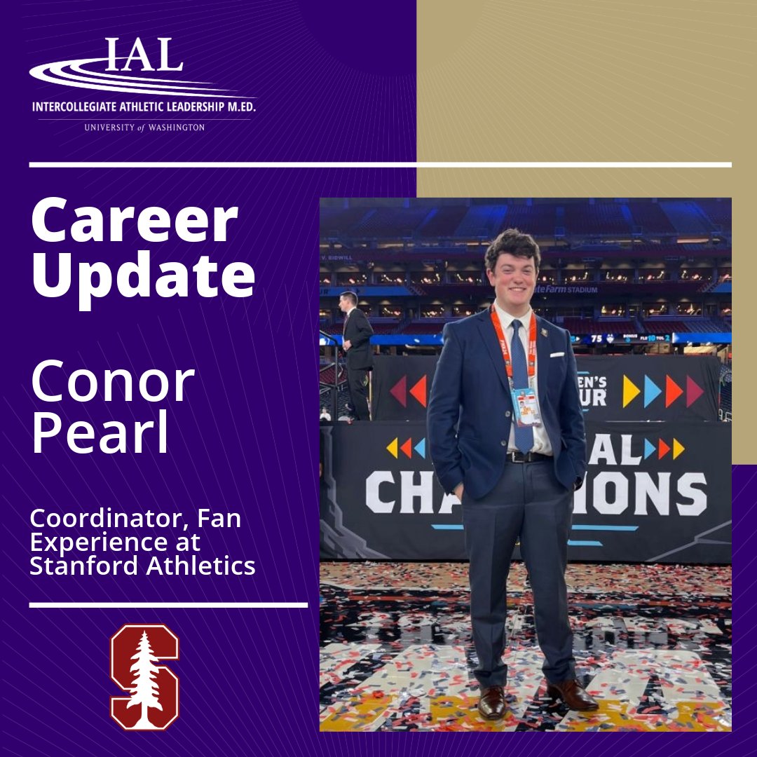 uw_ial's tweet image. Congratulations to current IAL graduate student Connor Pearl on landing a full-time job at Stanford Athletics! #IALFAM