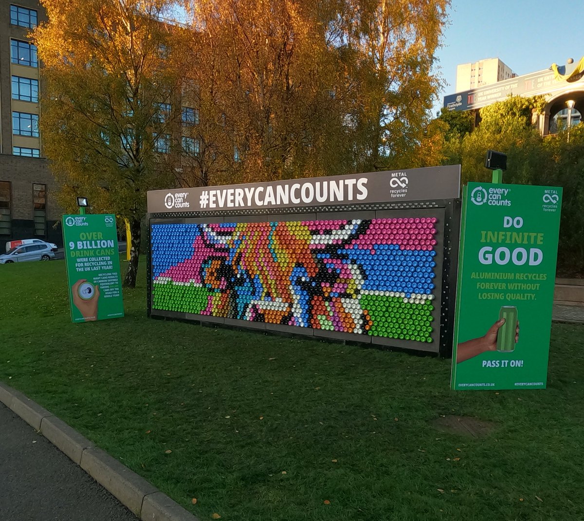 Every Can Counts UK (@everycancounts) on Twitter photo Presenting our brand new PixelCan design, in collaboration with <a href="/KSBScotland/">Keep Scotland Beautiful</a> and <a href="/UniStrathclyde/">University of Strathclyde</a>!🎨🐮
Students and members of the public helped us paint & build our new art installation to raise awareness about the importance of recycling your empty drink cans. ♻️ Presenting our brand new PixelCan design, in collaboration with <a href="/KSBScotland/">Keep Scotland Beautiful</a> and <a href="/UniStrathclyde/">University of Strathclyde</a>!🎨🐮
Students and members of the public helped us paint & build our new art installation to raise awareness about the importance of recycling your empty drink cans. ♻️