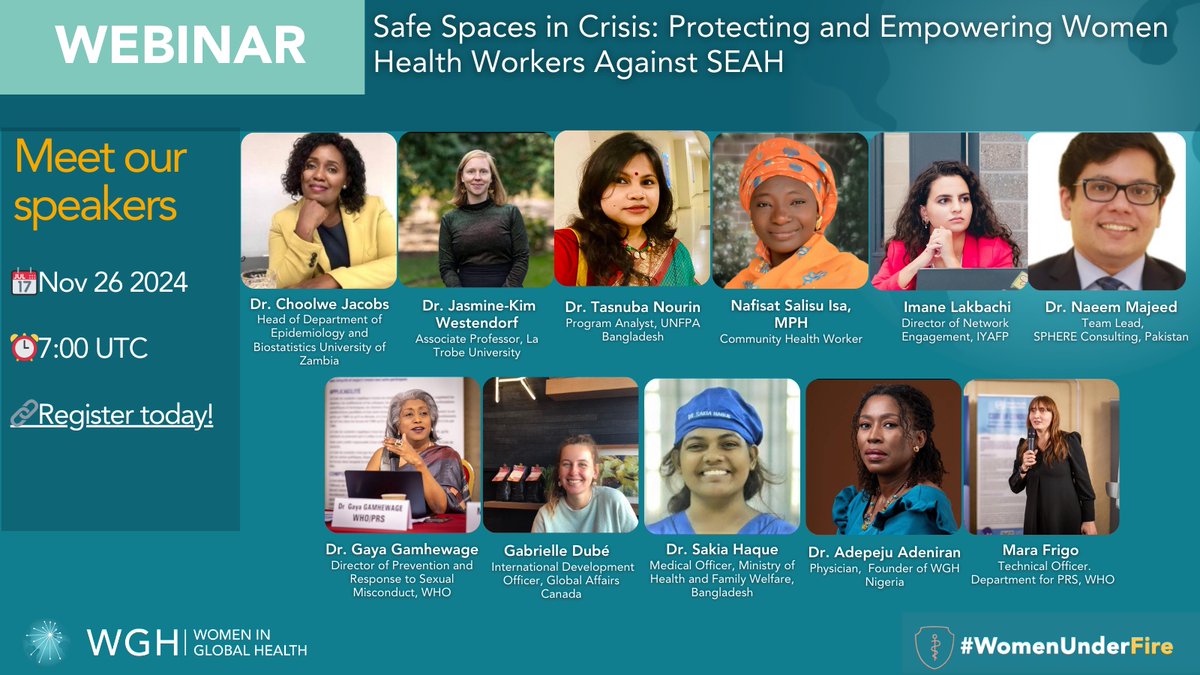 ⏰ There's still time to sign up!  
Join Women in Global Health for an exciting webinar!   
Hear from global experts on gender-based violence, health equity, and more.
📷 Register today: us02web.zoom.us/webinar/regist…
 #WomenInGH #16DaysOfActivism #HealthEquity #EndGBV