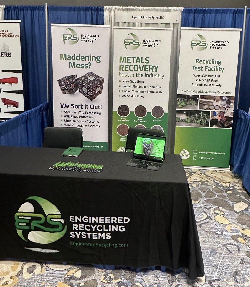 SCEnvironmental's tweet photo. Visit Engineered Recycling Systems Booth #38 – ReMa Southeast 2024 . We specialize in Metals Processing and Scrap Metal Recycling Systems.  Working closely with our customers to design systems maximizing metal recovery and boosting their recycling revenues. From wire & cable recycling to #scrap meatball processing and shredder wire recycling, our cutting-edge solutions deliver the highest recovery rates in the industry. With #copper prices holding strong, now is the time to partner with the industry leader in metals refining systems and scrap metals recycling equipment. 
#MetalsRecycling #CopperRecovery #ScrapMetalProcessing #RecyclingInnovation #ReMa2024 #IndustrialSolutions