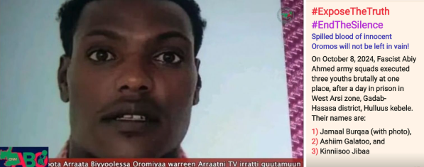bilillee_k's tweet image. On 10/8/2024, Abiy Ahmed’s forces executed 3 young Oromos in W. Arsii, Gadab-Hasaasaa dist, after holding them in prison for a day. This brutal act is part of a systematic campaign of violence against z Oromo's.  @SenateForeign @IMFNews #OromoBloodCries