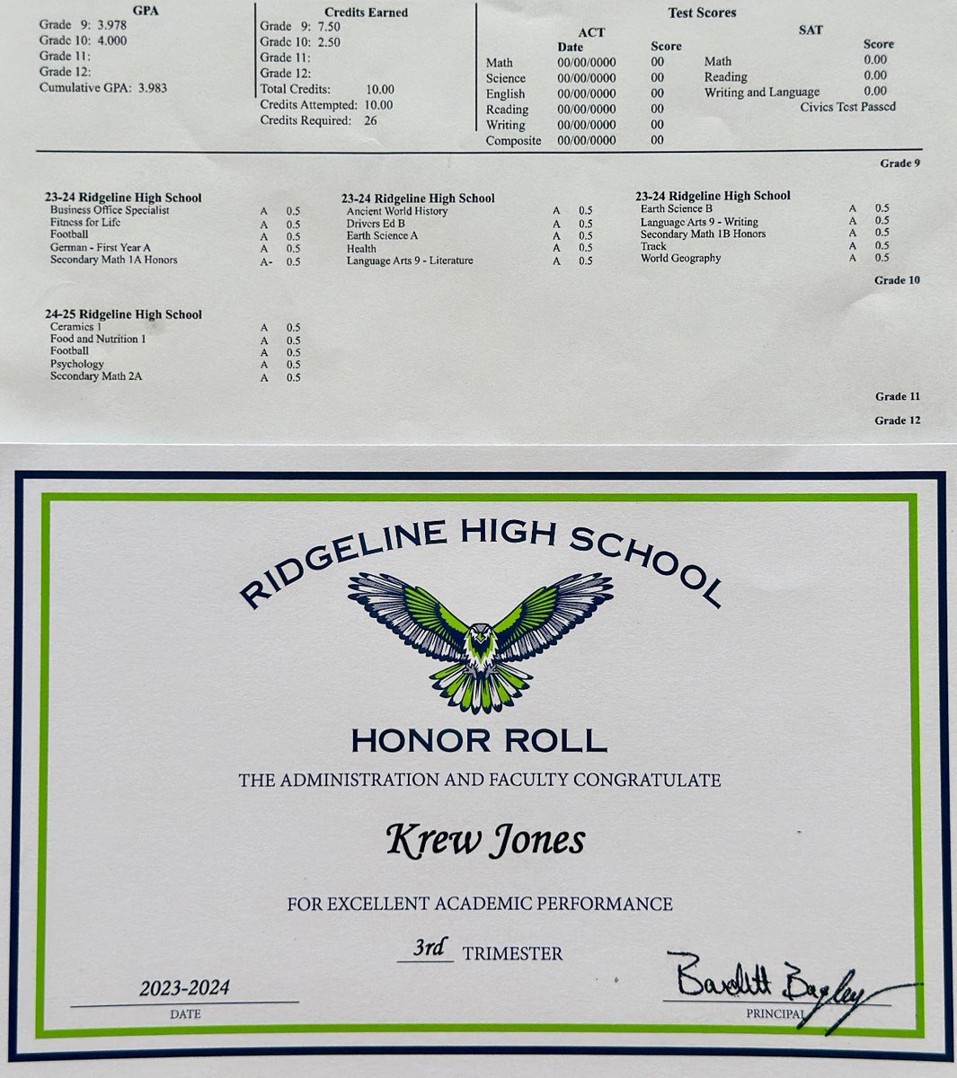 🚨 ACADEMIC HONORS 🚨 Overall GPA 3.98 Dec. grad