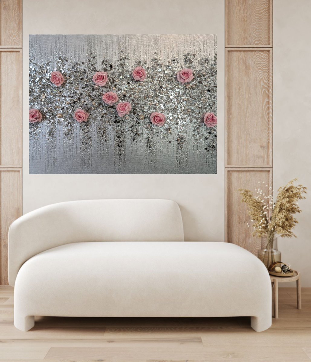 AmberELamoreaux's tweet image. Shipping this huge 3' x 4' commission out today. I hope she loves it! #rosespainting #pinkpainting #glitterpainting #glasspainting