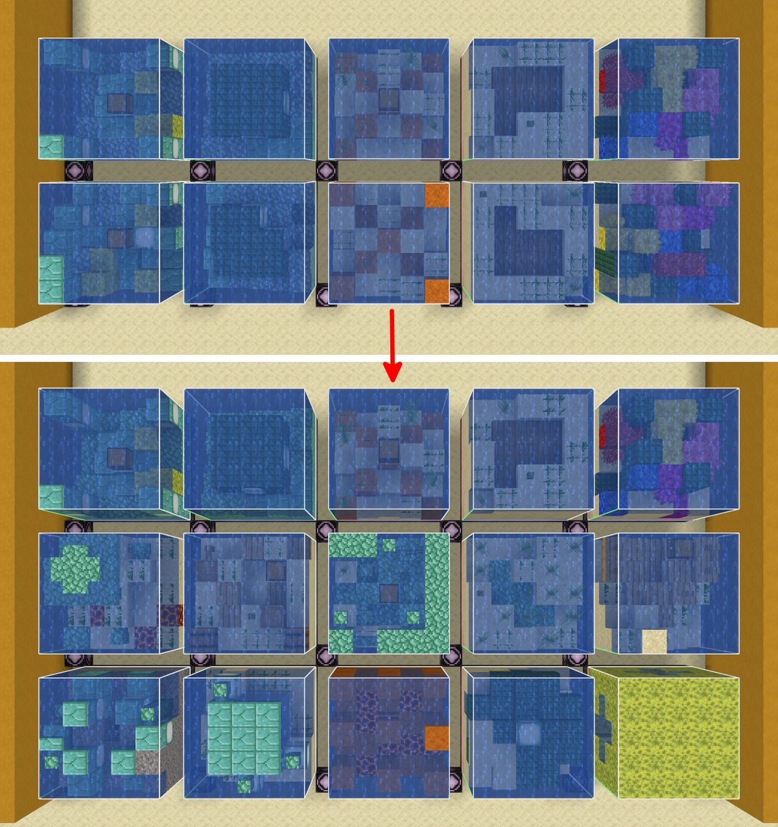 I just released a content update for my survival map NoBlock that adds explosive eggs, new rare structures, new advancements, and more!