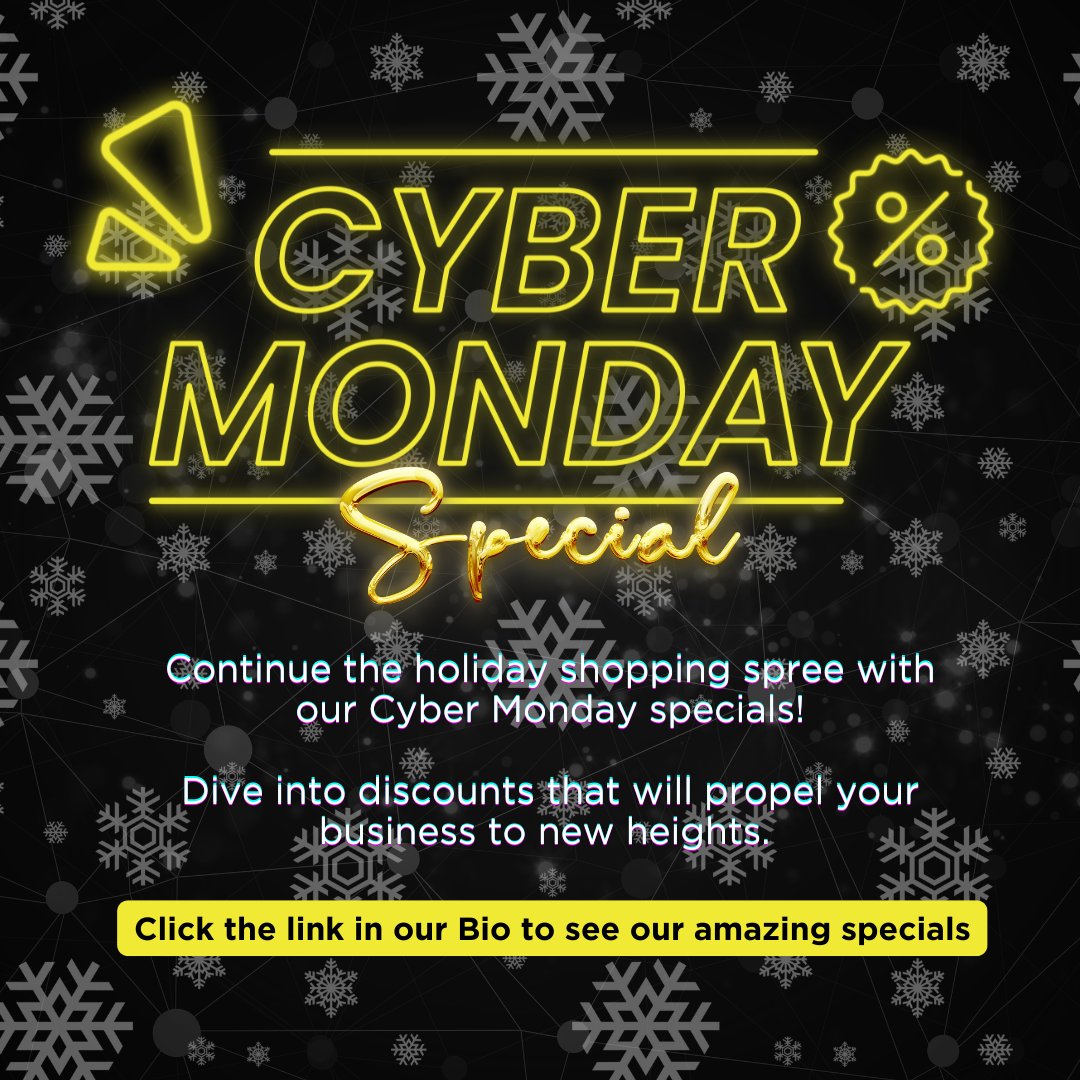 💻 Cyber Monday Special: Give the Gift of Entrepreneurship! 💻
Take advantage of Cyber Monday to kickstart a journey into business! This is the perfect time to empower someone (or yourself!) Book a free consultation call today and see how we can turn dreams into reality. 🚀