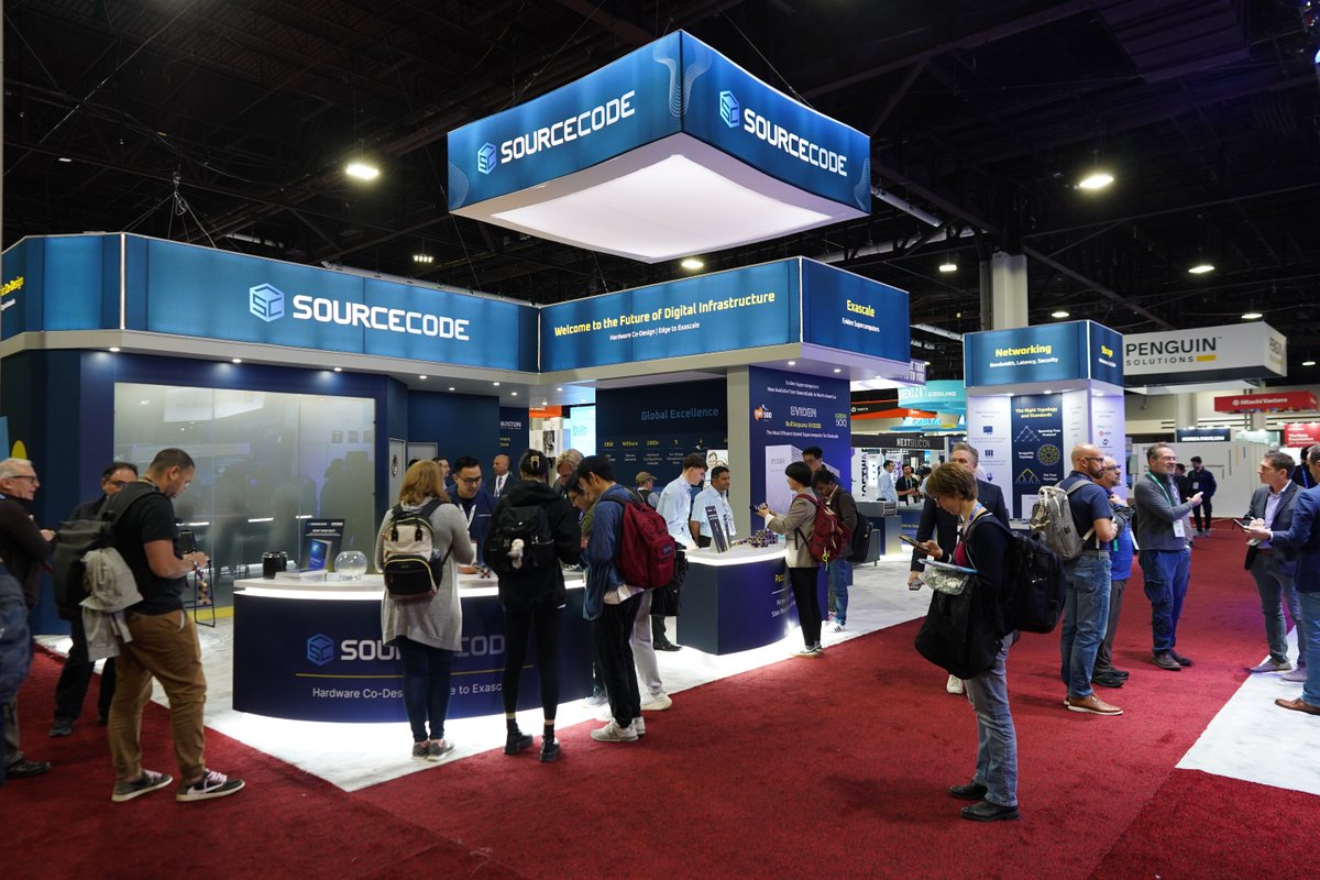 SourceCodeCorp's tweet image. We’re live at SC24, showcasing the technologies driving the future of HPC. 

From liquid cooling solutions to the latest CPUs, GPUs, networking, and storage innovations!

#SC24 #SourceCode #Innovation #EdgeToExascale #HPC