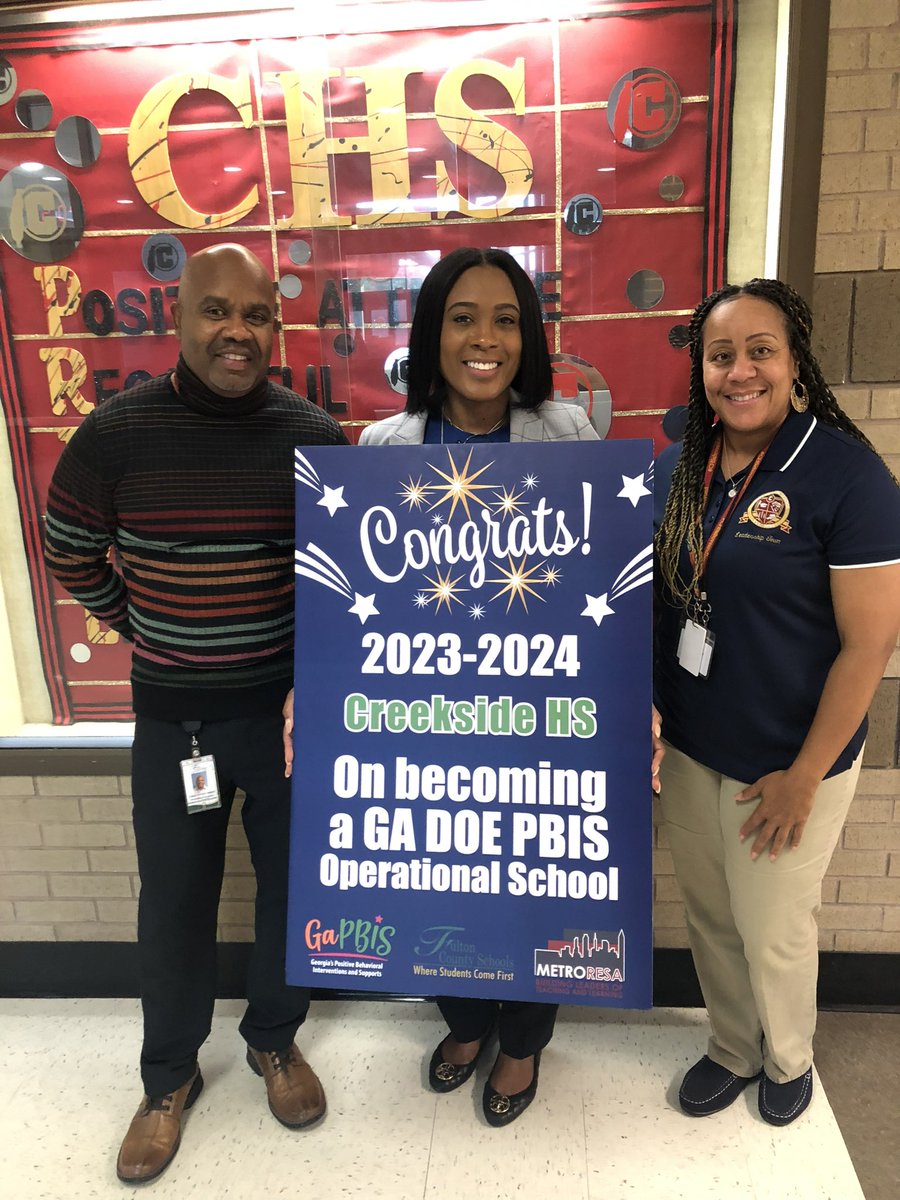 Creekside High (@creekside_high) on Twitter photo Exciting news! 🎉 Creekside has been officially recognized as *Operational* in the GADOE PBIS framework! This milestone 🚩reflects our commitment to fostering a positive & supportive school environment. #TribePRIDE #WearetheTRIBE <a href="/DrTAGAwak/">Dr. Terrell Awak</a> <a href="/FultonCoSchools/">FultonCountySchools</a> Exciting news! 🎉 Creekside has been officially recognized as *Operational* in the GADOE PBIS framework! This milestone 🚩reflects our commitment to fostering a positive & supportive school environment. #TribePRIDE #WearetheTRIBE <a href="/DrTAGAwak/">Dr. Terrell Awak</a> <a href="/FultonCoSchools/">FultonCountySchools</a>