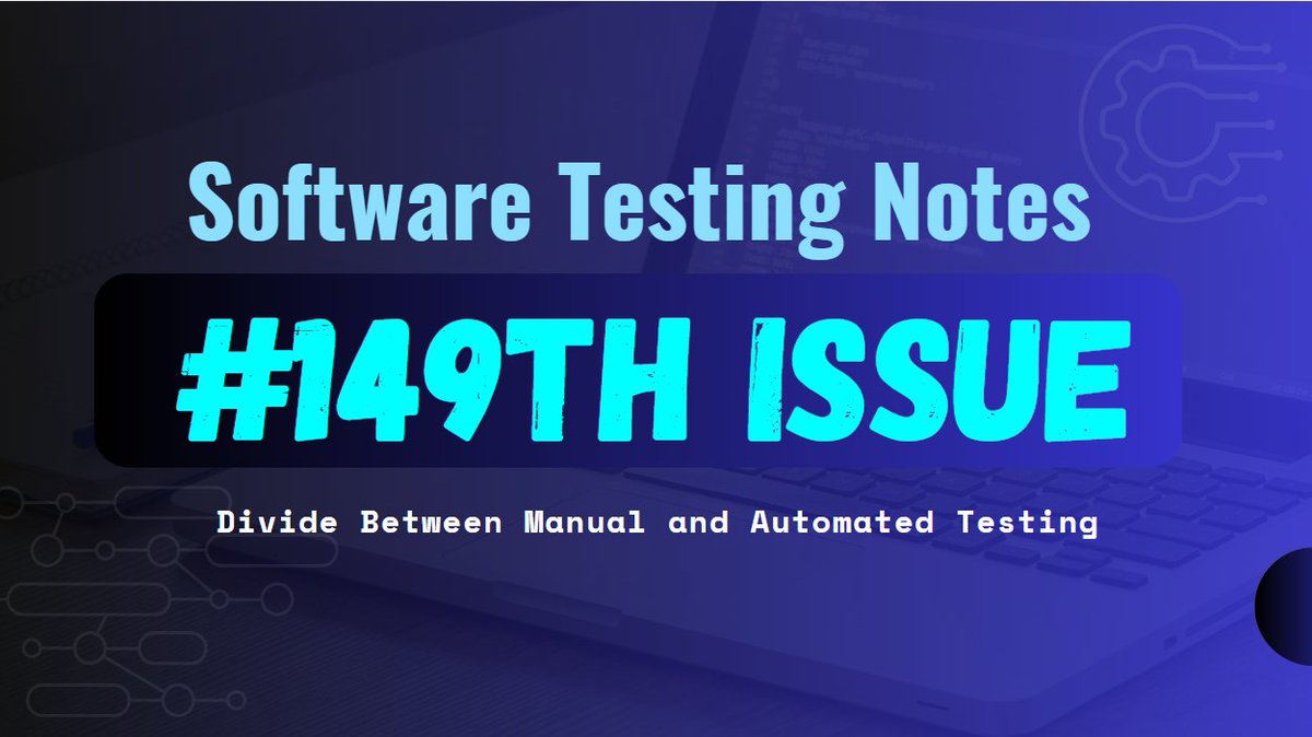 Hello everyone! 👋

The 149th issue on #SoftwareTesting is out.
👉 softwaretestingnotes.substack.com/p/issue-149-so…

Great articles and resources by <a href="/filip_hric/">Filip Hric</a> ,  @nicolalindgren , <a href="/joshin4colours/">Josh Grant @joshin4colours@mastodon.social</a> , <a href="/TestAndAnalysis/">Mike Harris @testandanalysis.bsky.social</a>, <a href="/geoffreygraham/">Geoff Graham</a> and more ! 👏

#QA #testing