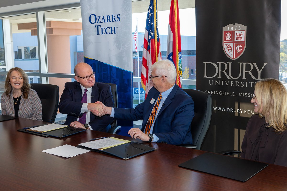Jeff Frederick (@jjfrederick33) on Twitter photo New partnerships with <a href="/DruryUniversity/">Drury University</a> and <a href="/OTCedu/">Ozarks Technical Community College</a> for Drury Springfield Promise, electrical and mechanical engineering, and cyber security. Good stuff working for workforce development and growing top talent. New partnerships with <a href="/DruryUniversity/">Drury University</a> and <a href="/OTCedu/">Ozarks Technical Community College</a> for Drury Springfield Promise, electrical and mechanical engineering, and cyber security. Good stuff working for workforce development and growing top talent.