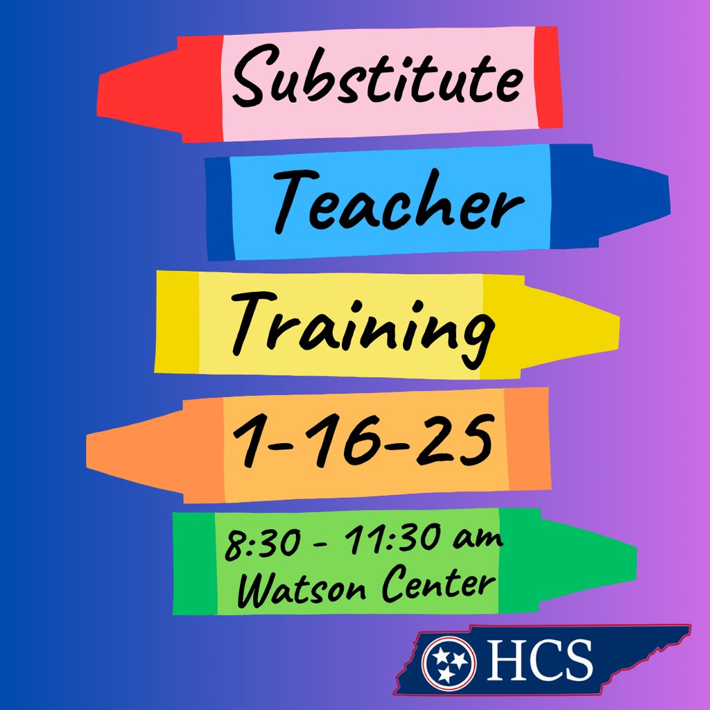 Scotts Hill High School TN (@shhs_tn) on Twitter photo The Henderson County Schools Substitute Training Workshop will be held on January 16th from 8:30 to 11:30 a.m. at the Watson Center! If you have any questions, please contact Stacey Valle at valle.stacey@hcschoolstn.org. The Henderson County Schools Substitute Training Workshop will be held on January 16th from 8:30 to 11:30 a.m. at the Watson Center! If you have any questions, please contact Stacey Valle at valle.stacey@hcschoolstn.org.