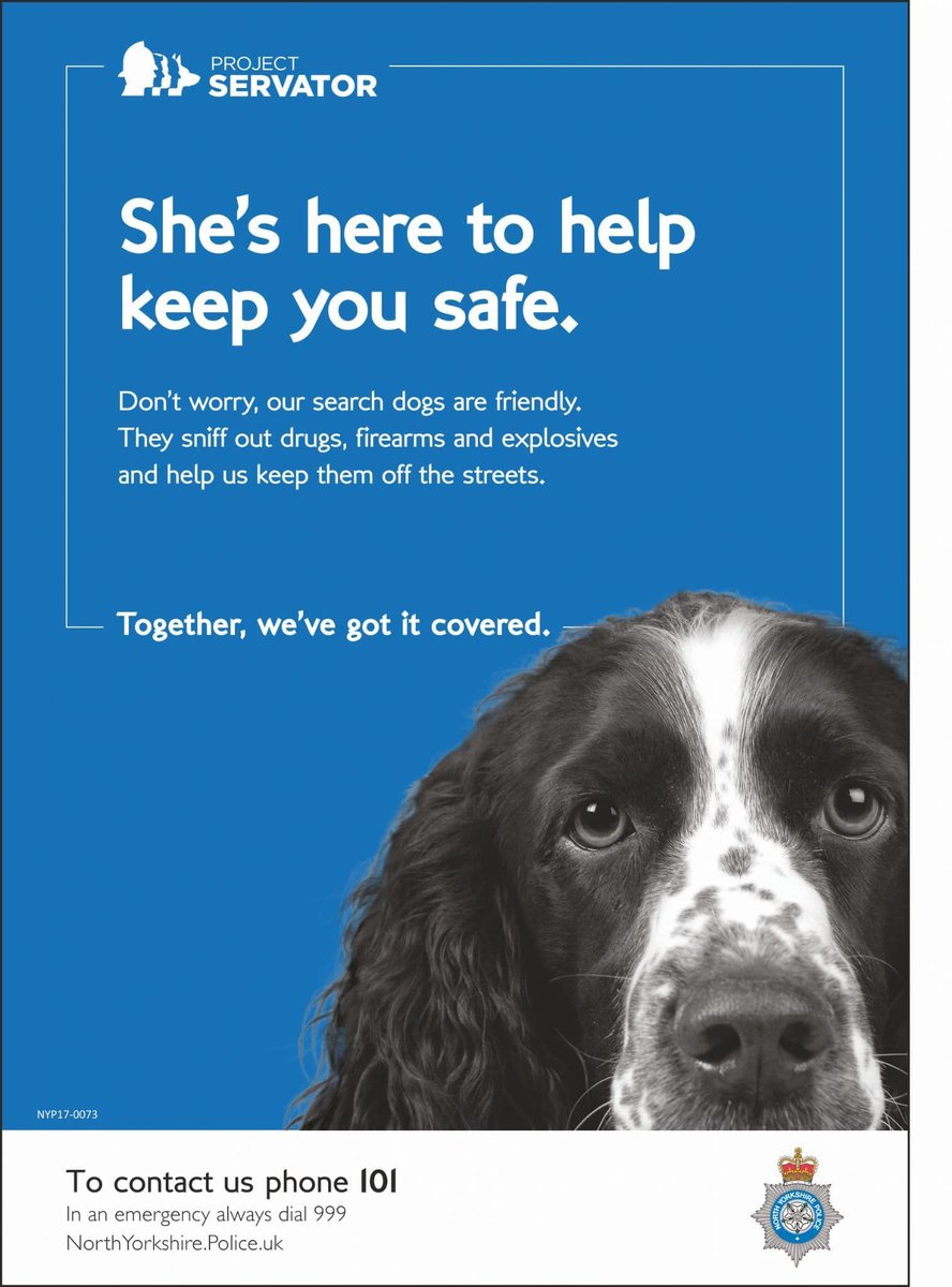 Our specially trained Project Servator officers will turn up unpredictably. 
We can turn up anywhere, at any time.
We use a range of policing tactics to help us keep everyone safe. 
More info on North Yorkshire Police Web site.
#ProjectServator
#TogetherWeveGotItCovered