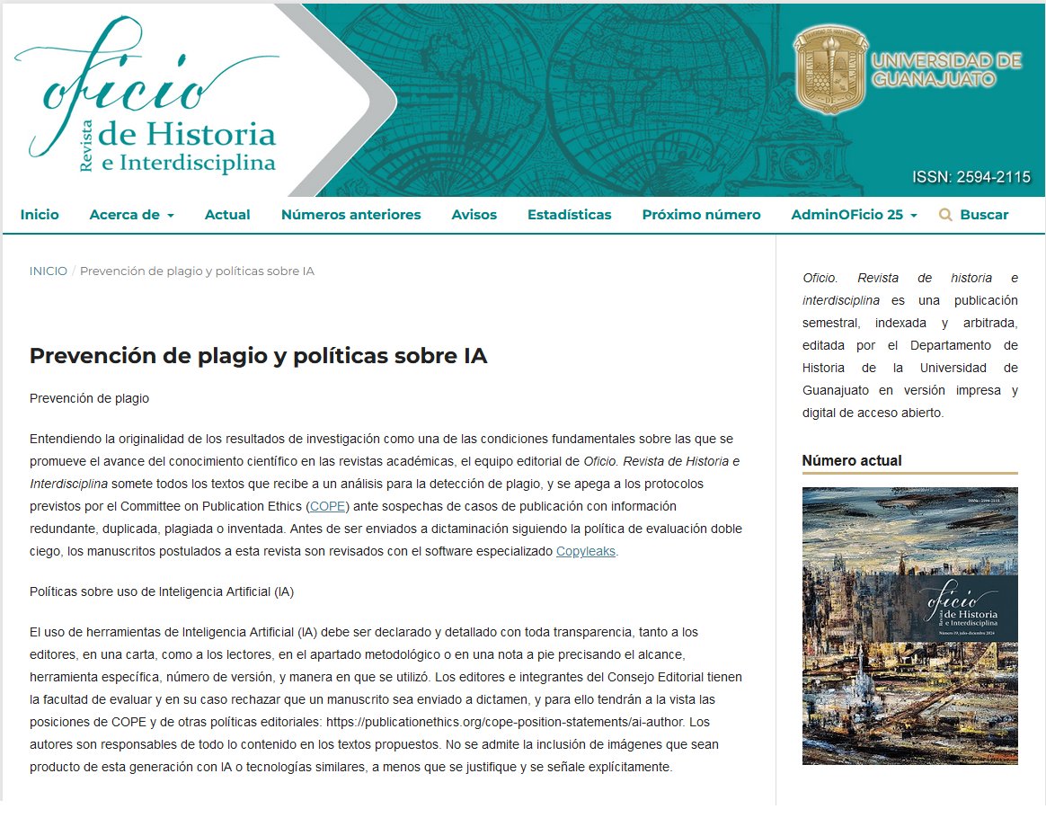 RevistaoficioUg's tweet image. ☝️Hemos actualizado nuestras políticas.
Ve al sitio web para más detalles

👉revistaoficio.ugto.mx/index.php/ROI/…

#oficiorevistadehistoriaeinterdisciplina 
#revistacientifica 
#openjournalsystems 
#accessiblepublishing