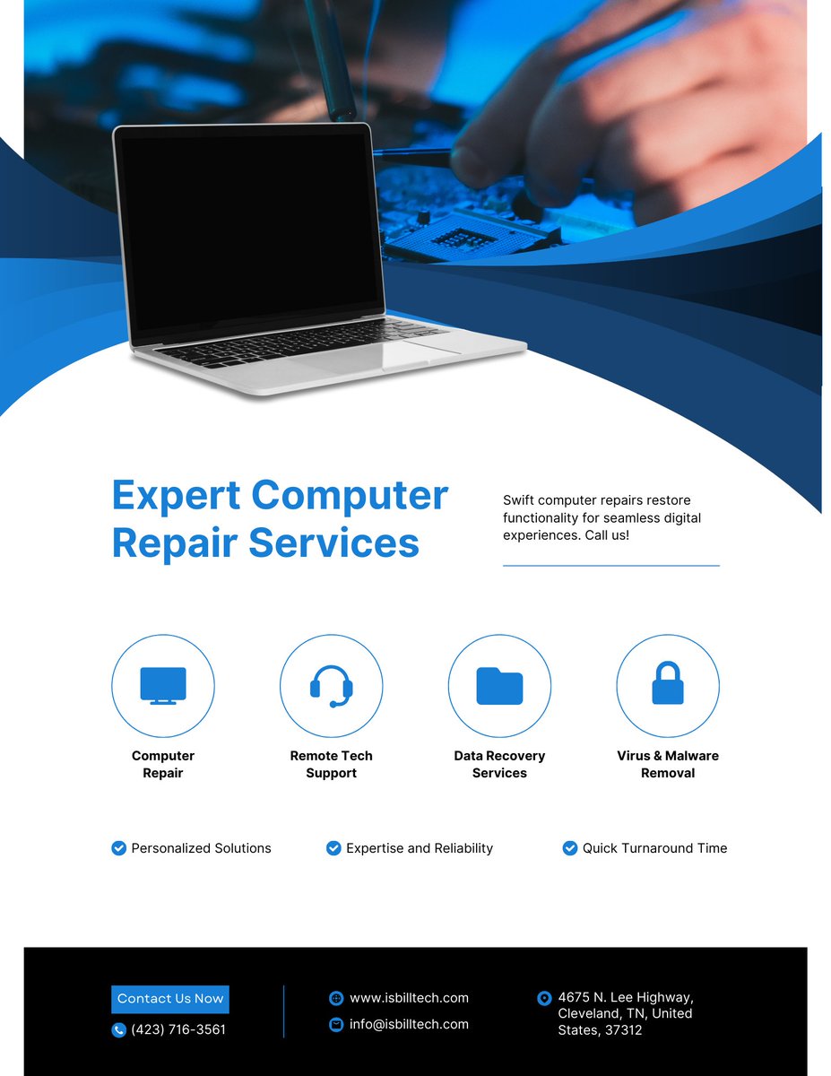 IsbillTech's tweet image. We offer unbeatable options and recommendations when it comes to computer repair and maintenance.

If you need help with anything tech, call 423-716-3561. 📞📱

#computerrepair #devicerepair #isbilltech #isbilltechservices #fyp #clevelandtn