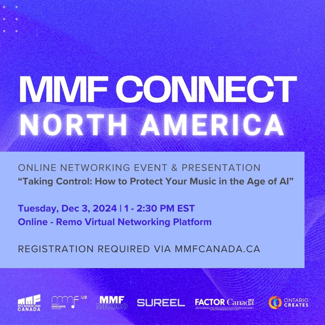 Join us and connect with managers, self-managed artists, and music industry professionals from across North America at this virtual networking event, co-hosted by MMF Canada, MMF-US, and MMF Mexico. Register here: mmfcanada.ca/event-manager/…