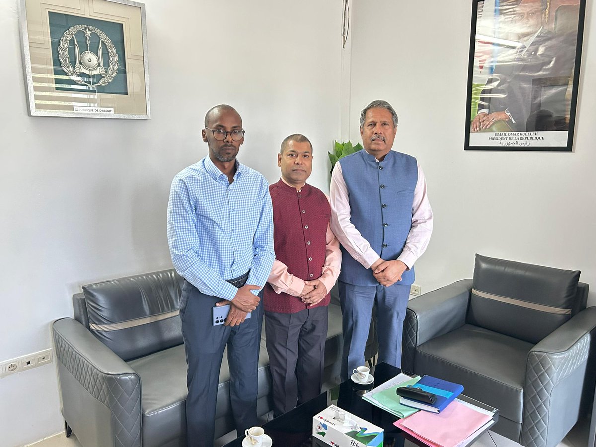 indiaindjibouti's tweet photo. Meeting with H E. Mr. Ali Daoud Abdou, SG Ministry of Commerce and Tourism has always been intense on deepeing #India #Djibouti Commercial and business ties
@MEAIndia
@ficci_india
#DFTP https://t.co/30tHIq2jBi