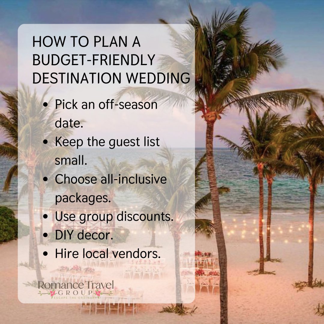 romancetravelgp's tweet image. Dreaming of a destination wedding but worried about the budget? Here are our top tips to help you plan your perfect day without breaking the bank!
✨Save this post for later!
#BudgetWedding #DestinationWeddingTips #RomanceTravelGroup #weddingplanning