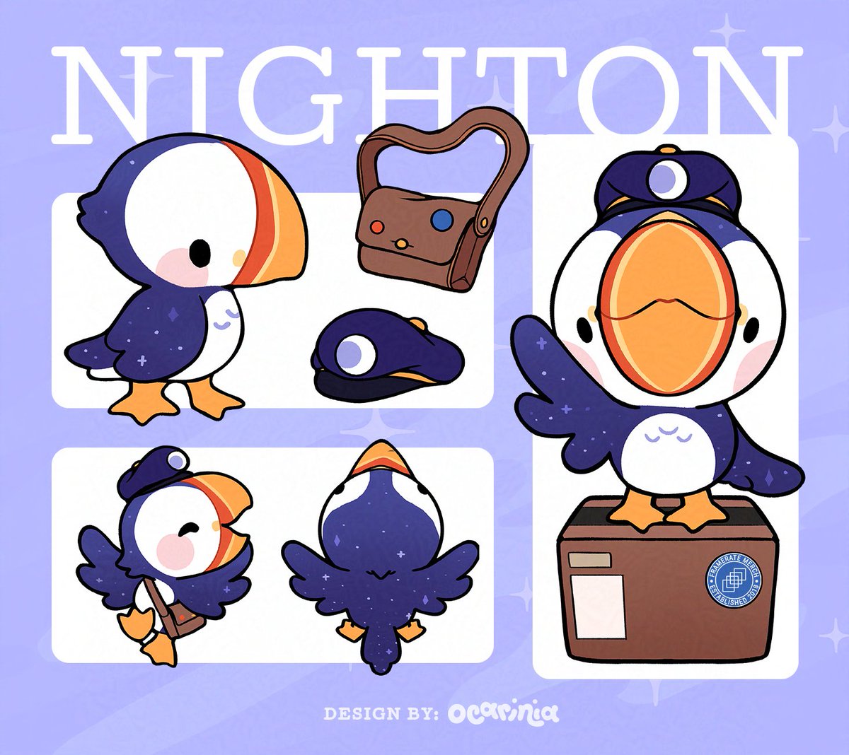 🌙 NIGHTON the Postal Puffin 🌙  Custom mascot design for <a href="/TinaNarvaezJr/">tina narvaez jr</a>!