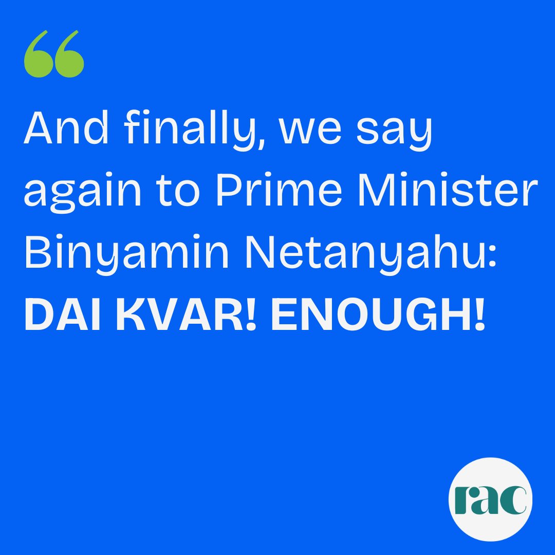TheRAC's tweet photo. Enough is enough! Rabbi Jonah Pesner tells Prime Minister Netanyahu that it’s time to prioritize humanity, morality, and justice over political survival. As Netanyahu's own now-fired Minister of Defense said "There is and will not be any atonement for abandoning the captives." https://t.co/RQkFDuahXo