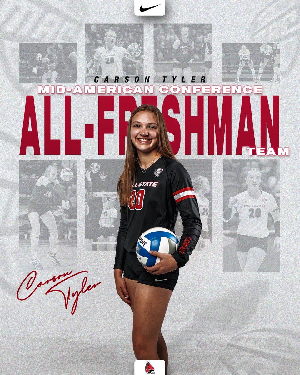 BallStateWVB's tweet photo. ... and we round out our 2024 #MACtion award winners with a pair of @MACSports All-Freshman Team honors
π WAY TO GO π #CarsonTyler & @sophledbetter09
π°: https://t.co/yVUAGw4Hxq
#ChirpChirp x #WeFly https://t.co/JpReBynPq7