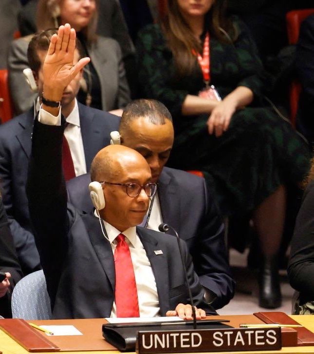 This hand will testify on the Day of Judgement. The US went to bat for Israel yet again, vetoing a Security Council draft resolution that would have demanded an immediate, unconditional and permanent ceasefire in Gaza.