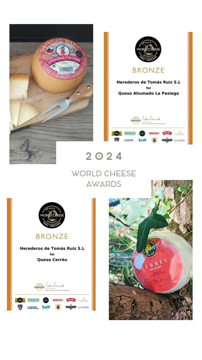 Dejamos por aquí los resultados que hemos obtenido este año en los World Cheese Awards. Estamos muy contentos☺️