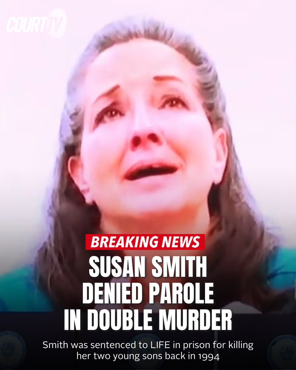 #BREAKING: #SusanSmith is DENIED PAROLE and will continue to serve her life sentence in prison for the murders of her young sons Michael &amp; Alex.

#CourtTV Is this justice?