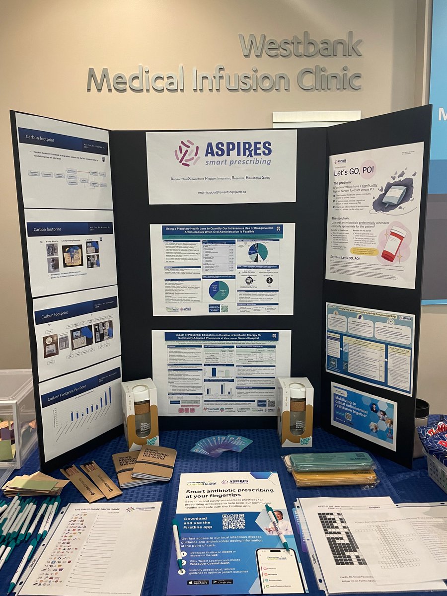 Firstline's tweet photo. We’re thrilled to announce that @VCHhealthcare  is now live on Firstline! 🎉 

The VGH team kicked off #WAAW with a stewardship booth featuring trivia, prize draws, and the launch of their ID guidelines 🏆🧠

@shaq_MD: "...We are excited to harness the power of technology to continue to create a culture that embraces antimicrobial stewardship and empowers healthcare workers to make the best antimicrobial prescribing choices."

🔗 Learn more: https://t.co/wbigYAsgVY
