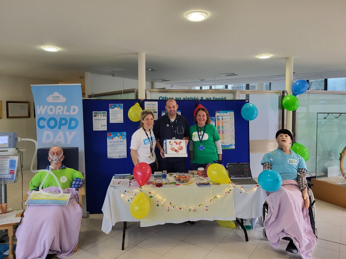 ShazCassidy's tweet image. Well done to the Resp Team @MUH for their promotion of #WorldCOPDDay fantastic support from all staff and I was delighted to assist with #Lifecast manikin who required NIV in the management of his COPD and @GaumardInFocus Trauma Hal who supported Auscultation skills. 🫁🩺🩻👏
