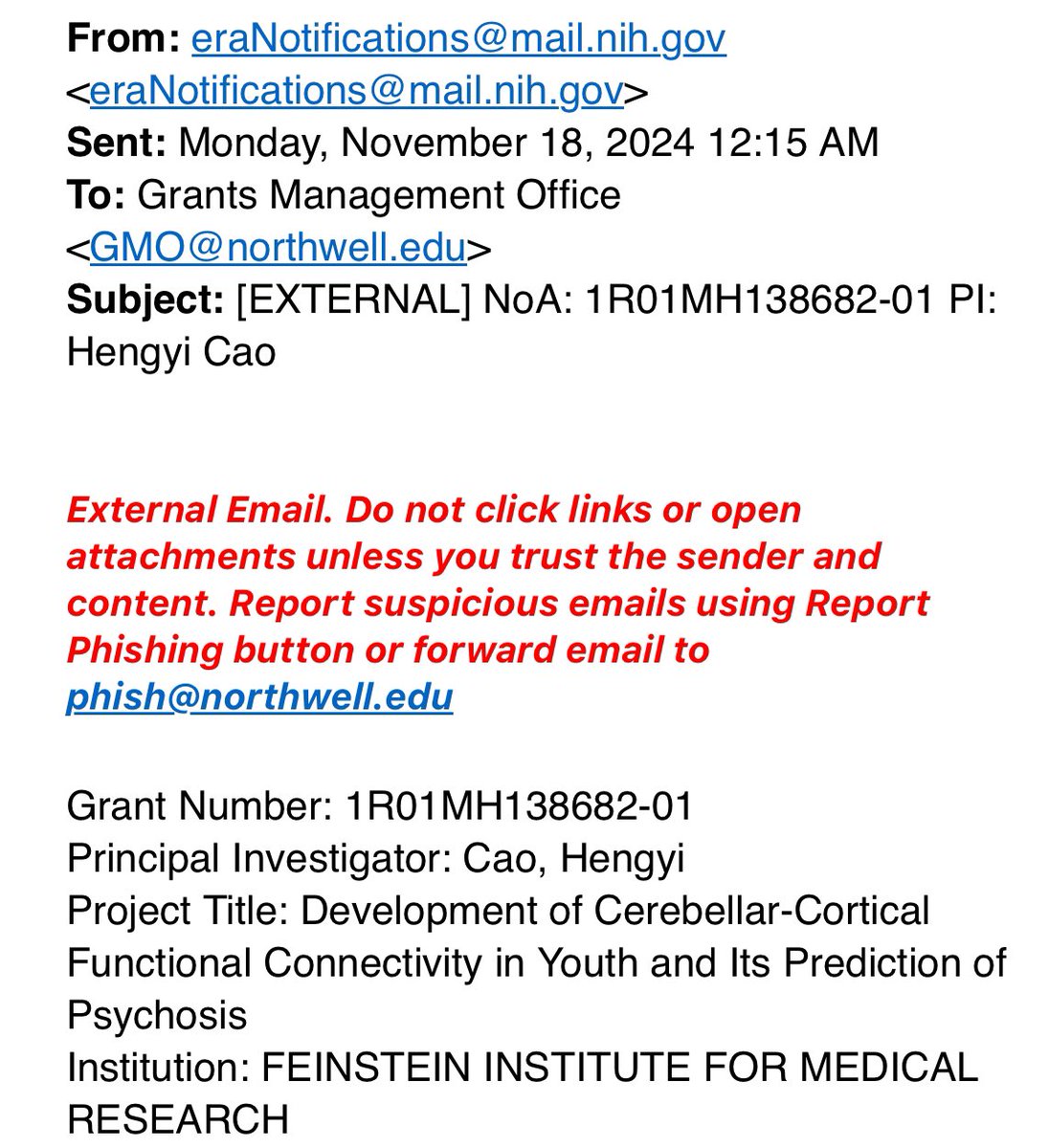 Hengyi Cao (@hengyicao) on Twitter photo Extremely thrilled to receive my very first R01 (after the proposal been rejected three times!!!)
Excited to continue my work on cerebellum and psychosis! <a href="/zhhresearch/">Zucker Hillside Psychiatric Neuroscience</a>
Also we are hiring now! Interested in a postdoctoral position? Contact me 👇
hcao2@northwell.edu Extremely thrilled to receive my very first R01 (after the proposal been rejected three times!!!)
Excited to continue my work on cerebellum and psychosis! <a href="/zhhresearch/">Zucker Hillside Psychiatric Neuroscience</a>
Also we are hiring now! Interested in a postdoctoral position? Contact me 👇
hcao2@northwell.edu