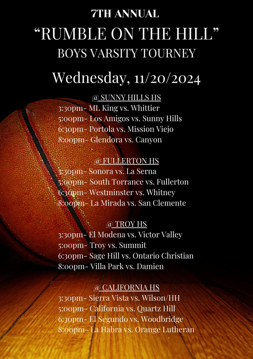 Sunny Hills High School Basketball (@shlancersbball) on Twitter photo Today's Schedule:11/20/24 π
<a href="/ocvarsity/">ocvarsity</a> <a href="/OCSportsZone/">OC Sports Zone</a> <a href="/210PrepSports/">210 Prep Sports</a> <a href="/latsondheimer/">eric sondheimer</a> <a href="/SteveFryer/">Steve Fryer</a> <a href="/ocvarsityguy/">Dan Albano</a> <a href="/MattyK31/">Matthew Kovach</a> <a href="/breezepreps/">Breeze Varsity</a> <a href="/HoopsCal/">SoCalHoopsScores</a> <a href="/ssectionstats/">Southern Section Stats</a> <a href="/ScholSeries/">Scholastic Series</a> <a href="/James_Escarcega/">James Escarcega πππβΎοΈπ₯ π€Όπ€½π½ββοΈππΌββοΈππ»β½οΈ</a> <a href="/SGVNSports/">Fred J. Robledo π¨π»βπ»</a> <a href="/FrankieBur/">Frank Burlison</a> <a href="/RonMFlores/">Ronnie Flores</a> <a href="/theevoiceof/">#TVO</a> <a href="/Tarek_Fattal/">Tarek Fattal</a> <a href="/toddmalecki/">Icemenπ/Recruiter/Desert Valley/Rising βStars</a> <a href="/Inland_Sports/">The Inland_Sports Show</a> Today's Schedule:11/20/24 π
<a href="/ocvarsity/">ocvarsity</a> <a href="/OCSportsZone/">OC Sports Zone</a> <a href="/210PrepSports/">210 Prep Sports</a> <a href="/latsondheimer/">eric sondheimer</a> <a href="/SteveFryer/">Steve Fryer</a> <a href="/ocvarsityguy/">Dan Albano</a> <a href="/MattyK31/">Matthew Kovach</a> <a href="/breezepreps/">Breeze Varsity</a> <a href="/HoopsCal/">SoCalHoopsScores</a> <a href="/ssectionstats/">Southern Section Stats</a> <a href="/ScholSeries/">Scholastic Series</a> <a href="/James_Escarcega/">James Escarcega πππβΎοΈπ₯ π€Όπ€½π½ββοΈππΌββοΈππ»β½οΈ</a> <a href="/SGVNSports/">Fred J. Robledo π¨π»βπ»</a> <a href="/FrankieBur/">Frank Burlison</a> <a href="/RonMFlores/">Ronnie Flores</a> <a href="/theevoiceof/">#TVO</a> <a href="/Tarek_Fattal/">Tarek Fattal</a> <a href="/toddmalecki/">Icemenπ/Recruiter/Desert Valley/Rising βStars</a> <a href="/Inland_Sports/">The Inland_Sports Show</a>