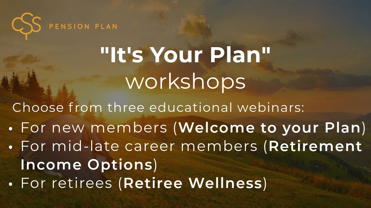 CSS_Pension's tweet photo. Are you ready to take control of your financial future? Our It's Your Plan educational webinars offer valuable insights and information to help you make informed decisions about your retirement journey. 
Register here: https://t.co/2OrIXvxicd
#csspension #strengthinnumbers https://t.co/evejo1npnL