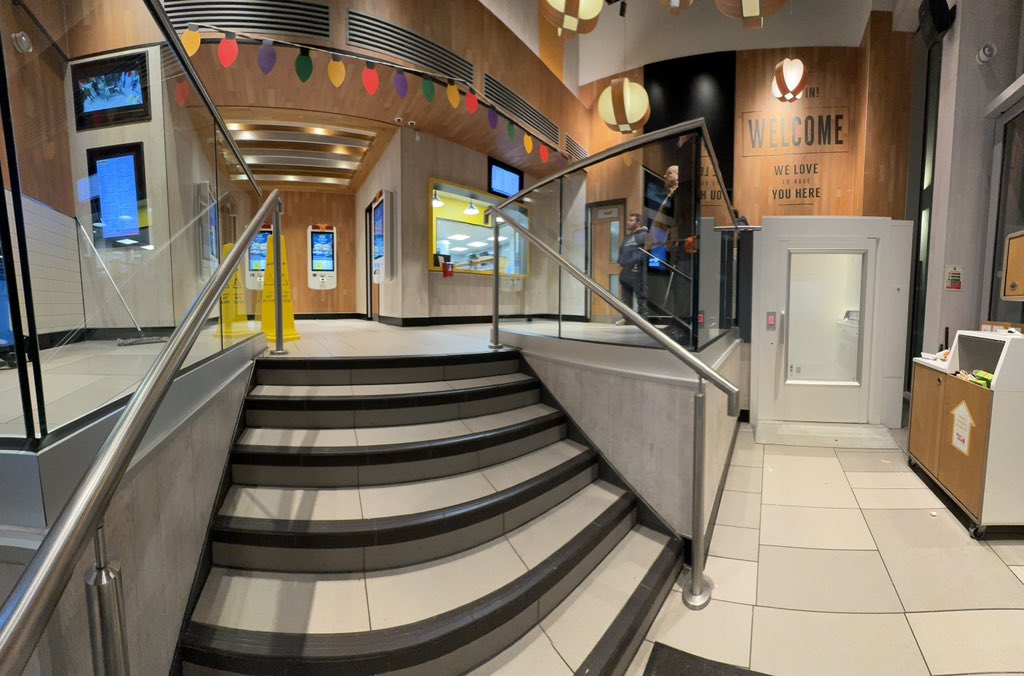 Matt ๐ณ๏ธโ๐ โฟ๏ธ (@tidaljunk) on Twitter photo Any wheelchair users heading to <a href="/McDonaldsUK/">McDonald's UK</a> #CanningTown, be aware that the lift is broken. You will need to order at the auto tills, and then shout to the serving counterโฆ Any wheelchair users heading to <a href="/McDonaldsUK/">McDonald's UK</a> #CanningTown, be aware that the lift is broken. You will need to order at the auto tills, and then shout to the serving counterโฆ