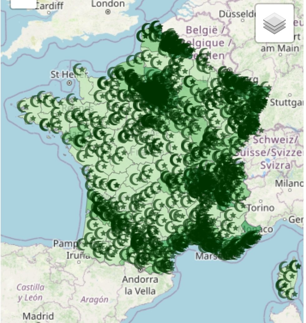 Oxitan30's tweet photo. De 8 à 2600 mosquées.. 
365 fois plus en 50 ans..
Mais le grand remplacement est un mythe. 🤣🤣🤣
#Facealinfo https://t.co/uxXNQSiuCz
