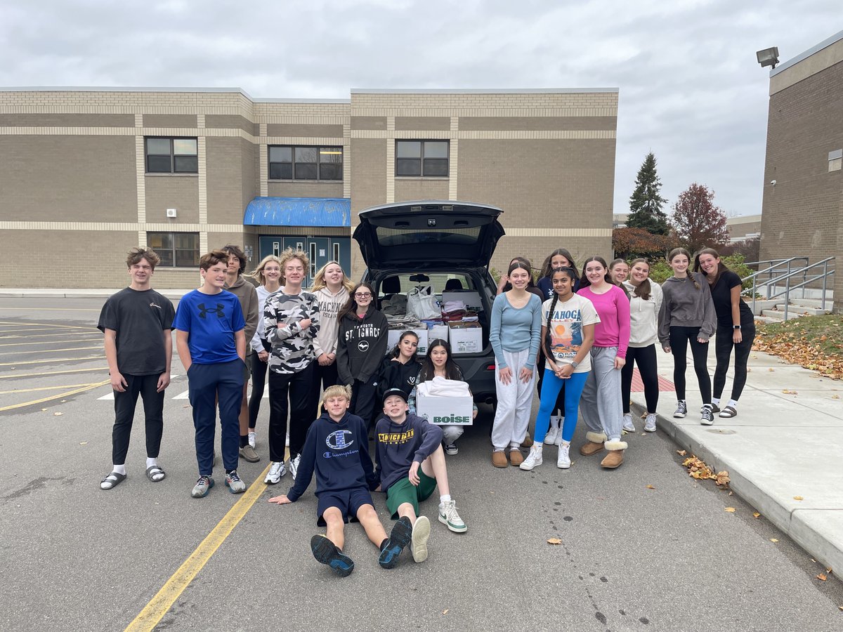 At MMS, we take care of ourselves, each other, and our community! Our Leadership class collected 150+ newspapers &amp; 186 towels for the Michigan Duck Rescue &amp; Sanctuary. They raised $600 and made 45 cozy blankets to donate to local hospitals. Great job, Leadership &amp; Mrs. Gage!